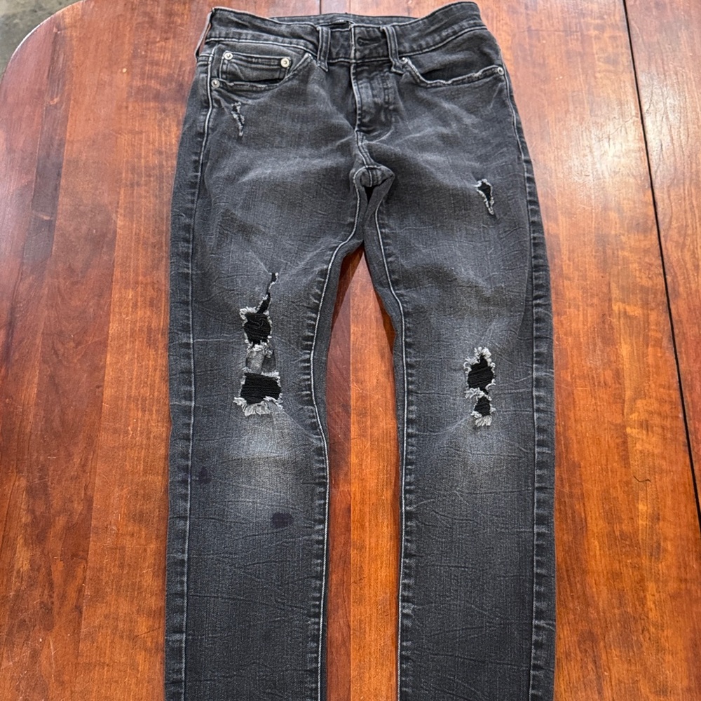 American Eagle Outfitters Black Distressed Skinny Jeans